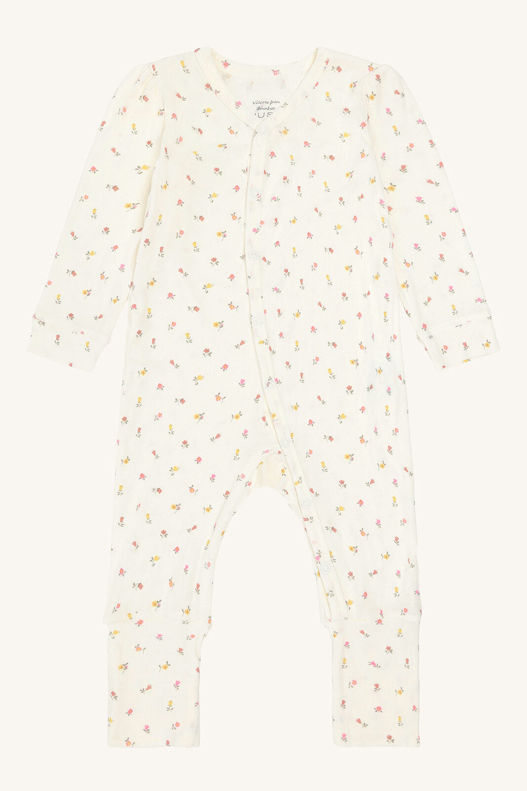 Hust&Claire Mulle Bambus Schlafanzug mit Blumen vorne, weich und atmungsaktiv bei Bärechind Winterthur Zürich Schweiz.