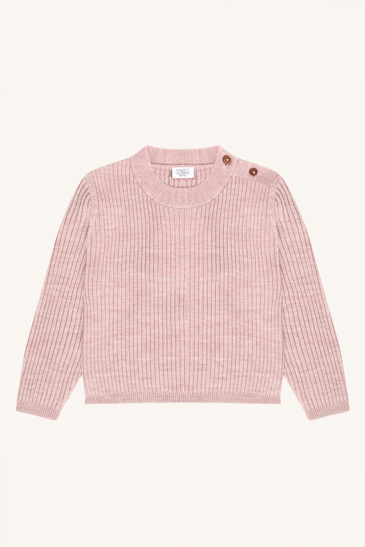 Hust & Claire Pil Wollpullover Heather mit feiner Rippstruktur