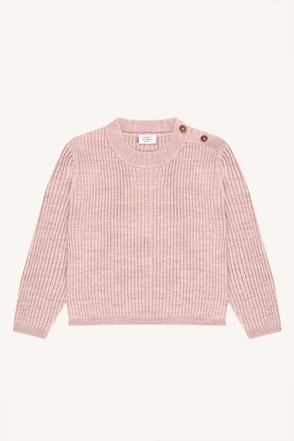Hust & Claire Pil Wollpullover Heather mit feiner Rippstruktur