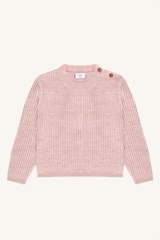Hust & Claire Pil Wollpullover Heather mit feiner Rippstruktur