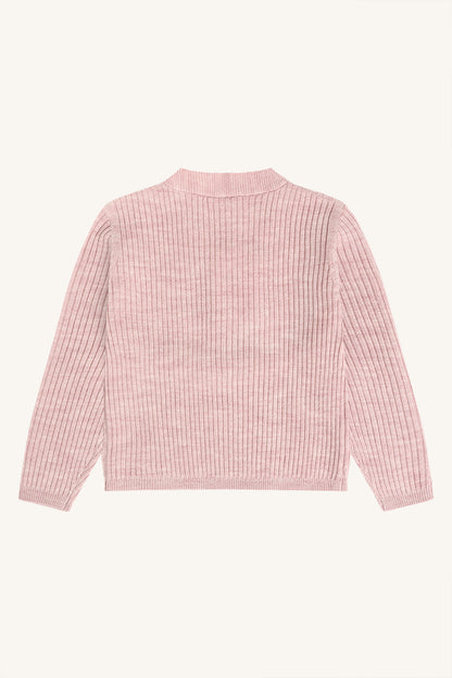 Kinder Wollpullover aus 100% Wolle in zartem Heather Rosa