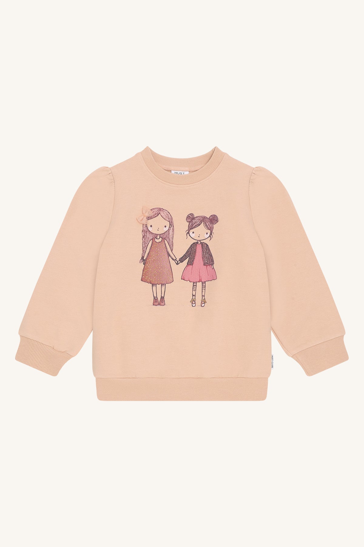 Kinder Sweater Sicillia Friendship von Hust&Claire in Rugby Tan mit Freundschafts-Motiv, erhältlich im Bärechind Winterthur, Zürich Schweiz