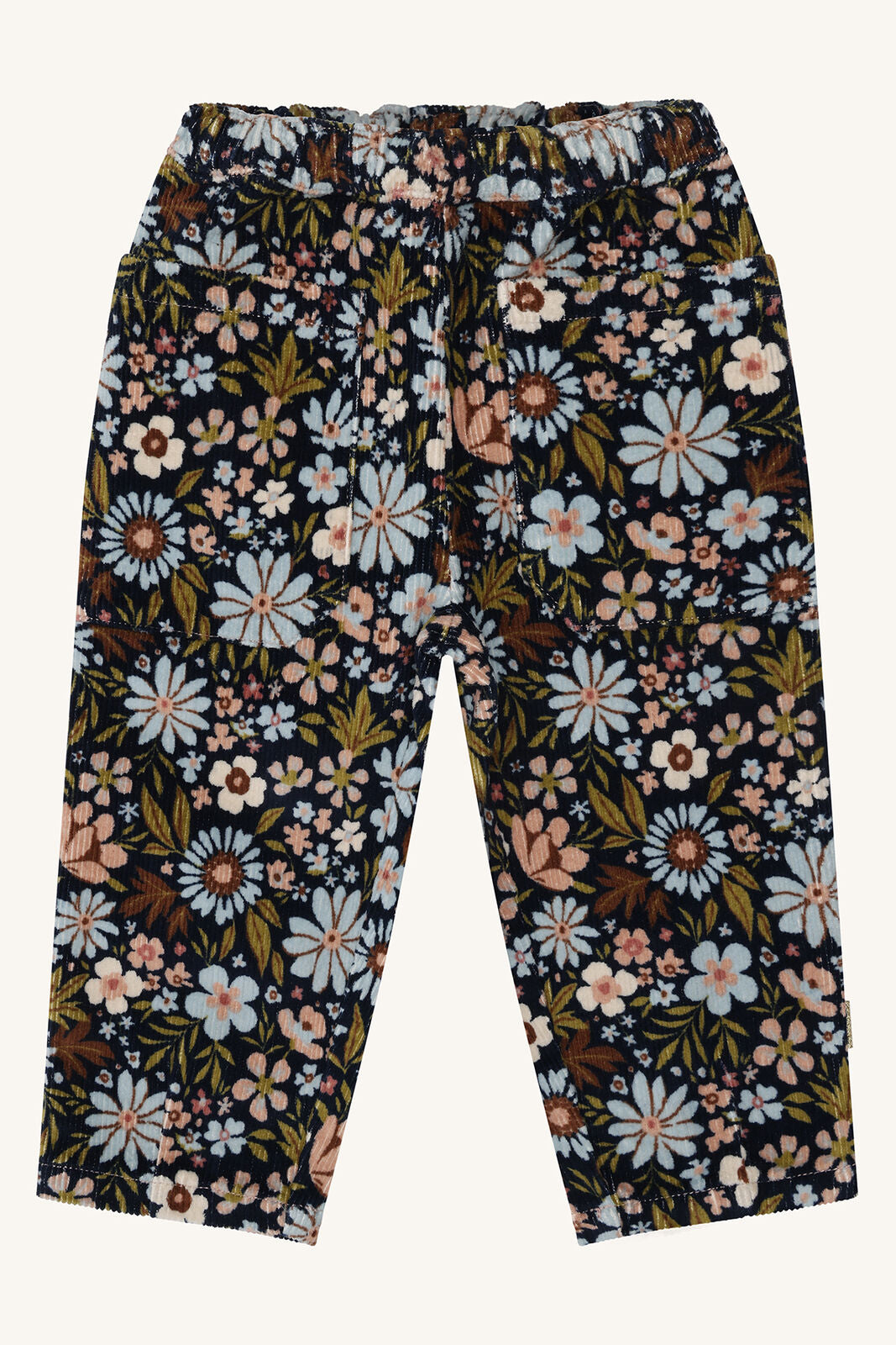 Hust&Claire Tammy Cordhose mit Blumenprint, Vorderseite, aus Bio-Baumwolle, erhältlich im Bärechind Winterthur, Zürich Schweiz.