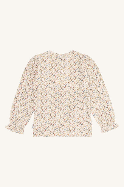 Rückansicht Hust&Claire Baumwollshirt Alma aus Baumwolle mit Blumenprint – bei Bärechind in Winterthur, Zürich, Schweiz.