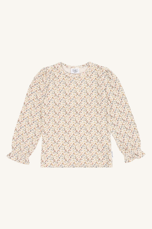 Hust&Claire Baumwollshirt Alma mit feinem Blumenmuster in Blau, Grün und Violett – erhältlich bei Bärechind in Winterthur, Zürich, Schweiz.