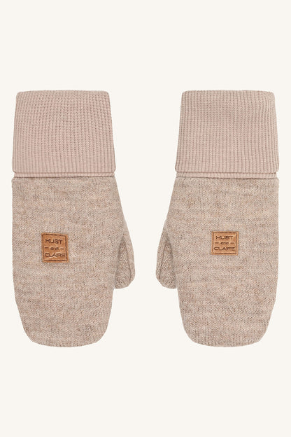 Hust&Claire Felix Wollwalk Handschuhe Biscuit mit Baumwollfutter, Vorderansicht bei Bärechind kaufen in Winterthur, Zürich, Schweiz.