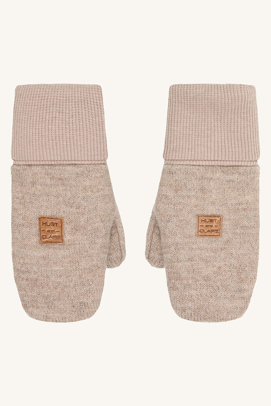 Hust&Claire Felix Wollwalk Handschuhe Biscuit mit Baumwollfutter, Vorderansicht bei Bärechind kaufen in Winterthur, Zürich, Schweiz.