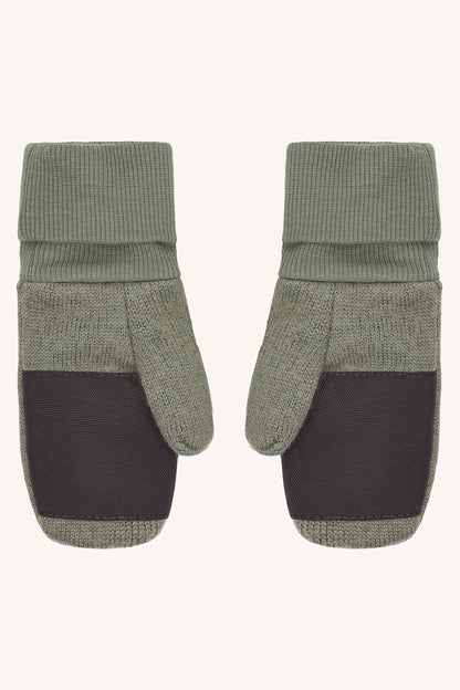 Hust&Claire Felix Wollwalk Handschuhe Turtle grün mit Softshell-Verstärkung und Baumwollfutter bei Bärechind Winterthur, Zürich, Schweiz.