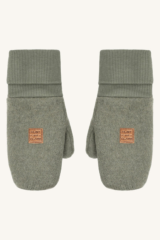 Hust&Claire Felix Wollwalk Handschuhe Turtle grün mit Baumwollfutter, Vorderansicht bei Bärechind kaufen in Winterthur, Zürich, Schweiz.