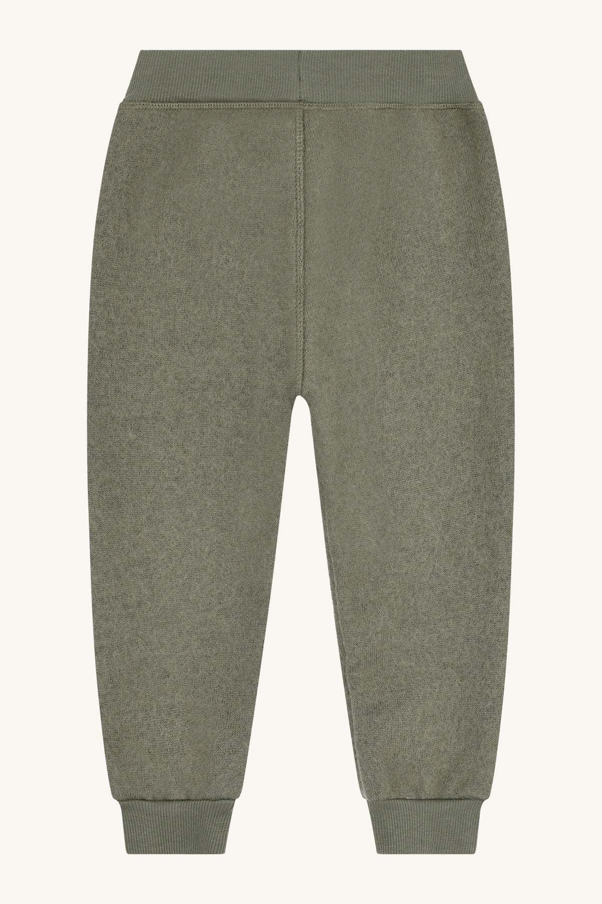 Hust&Claire Wollwalkhose in Grün flachliegend – nachhaltige Schurwolle bei Bärechind Winterthur Zürich Schweiz.