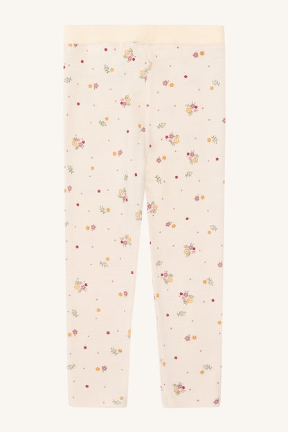 Produktfoto der Hust&Claire Wollleggings mit Blumenmuster, Hinteransicht – Bärechind in Winterthur, Zürich, Schweiz.