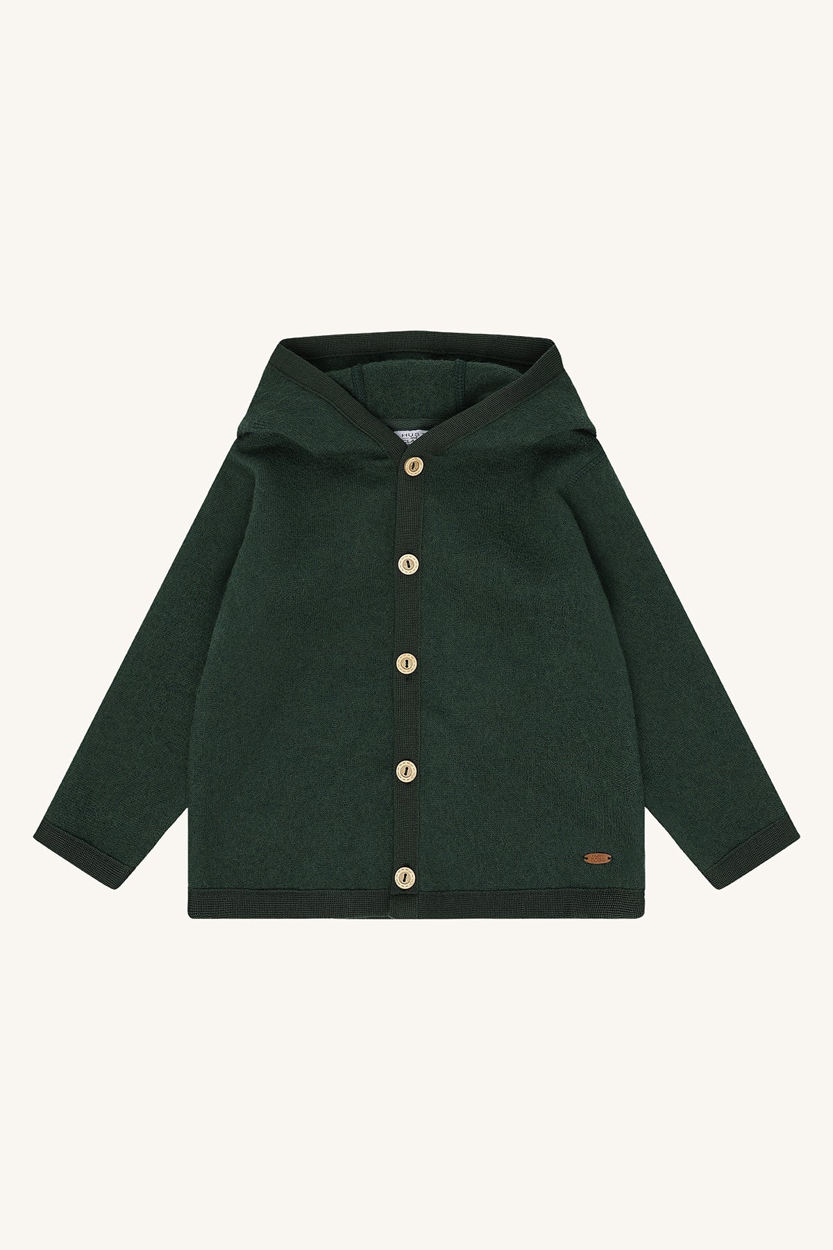 Hust&Claire Wollwalkjacke in Grün mit Kapuze – warme Schurwolle, erhältlich bei Bärechind Winterthur Zürich Schweiz