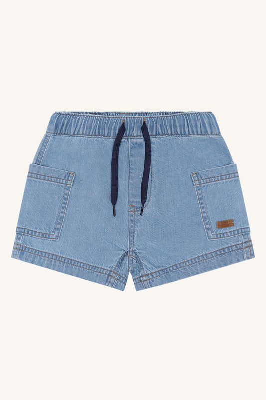 Hust&Claire Hans Soft Denim Shorts aus weichem Jeansstoff in Blue Denim, erhältlich im Bärechind Winterthur, Zürich, Schweiz.