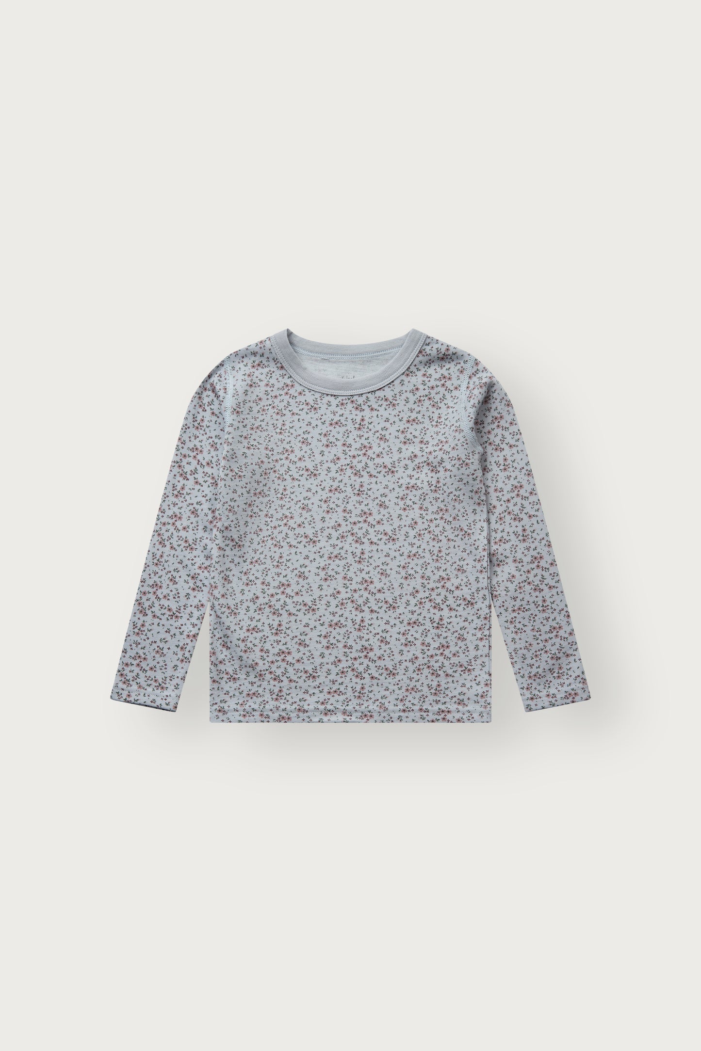 Hust&Claire Langarmshirt Abba mit zartem Blumendruck in A Bit Blue, Vorderansicht
