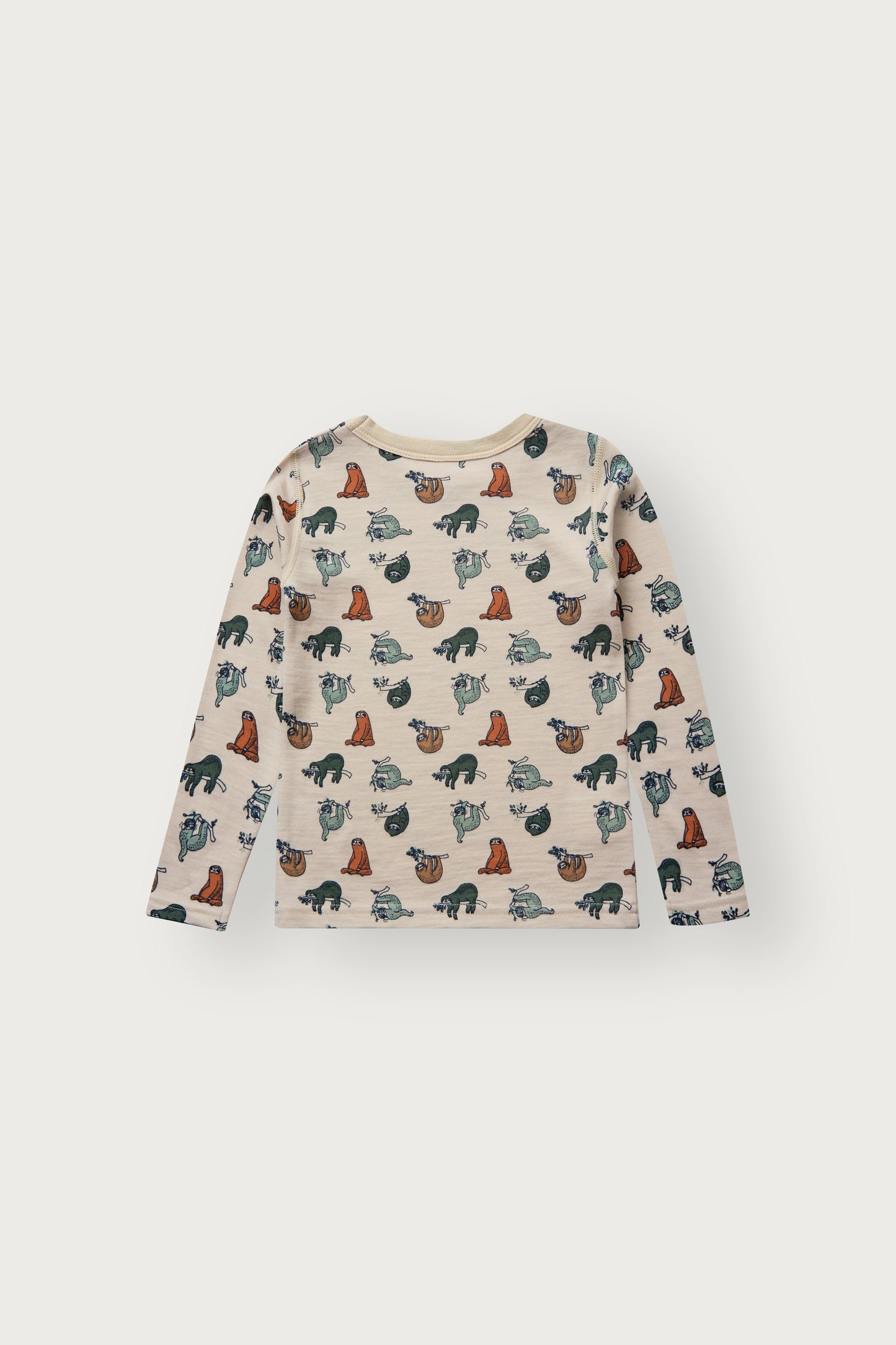 Rückansicht des Langarmshirts aus Wolle-Bambus-Mix, Oeko-Tex 100 zertifiziert
