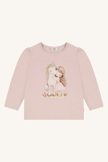 Langarmshirt aus 95% Baumwolle mit 5% Elastan, weich und dehnbar