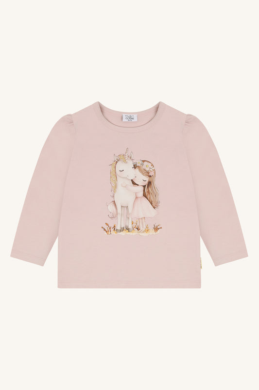 Langarmshirt aus 95% Baumwolle mit 5% Elastan, weich und dehnbar