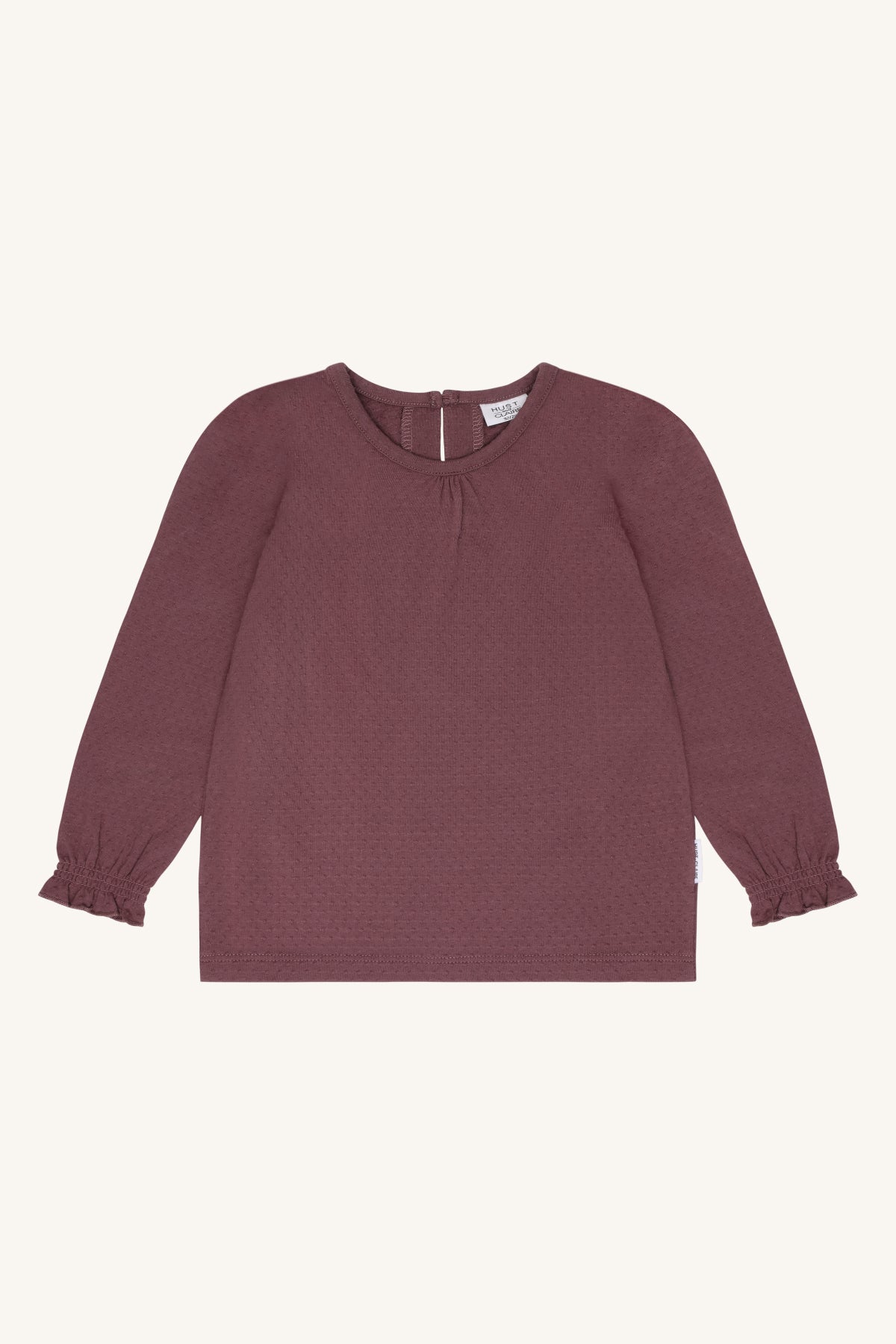 Alma Solid Langarmshirt in Plum, Vorderansicht