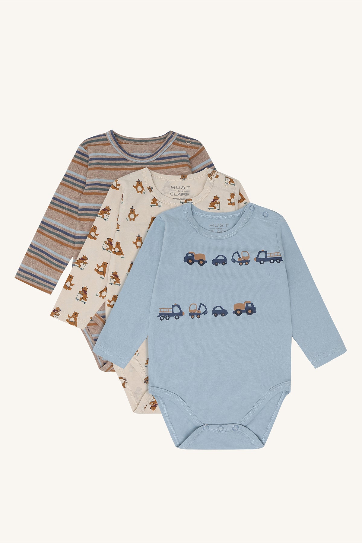 Bertram Play Bodys 3er-Pack in Beige Melange, Vorderansicht