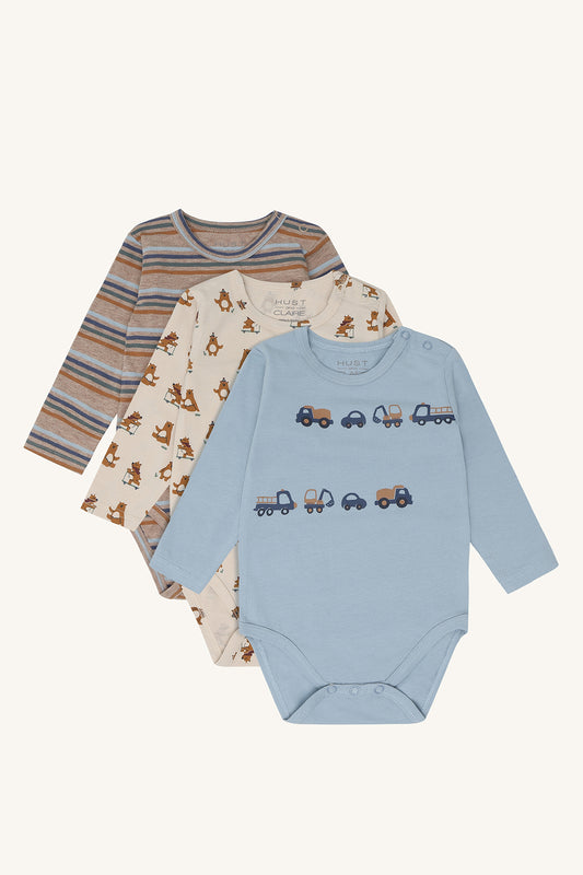 Bertram Play Bodys 3er-Pack in Beige Melange, Vorderansicht