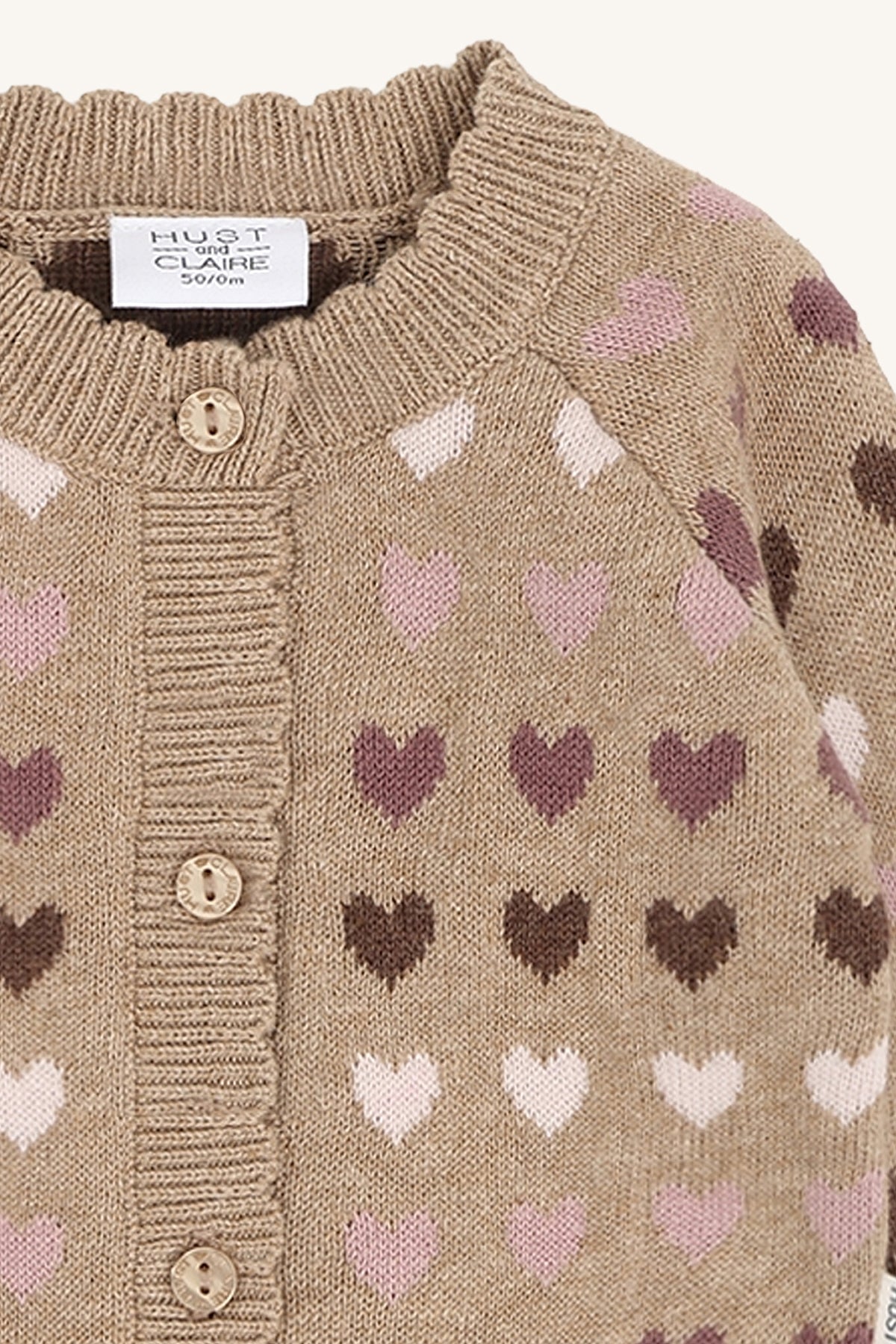 Hust&Claire Call Herz Strickjacke in Biscuit bei Bärechind