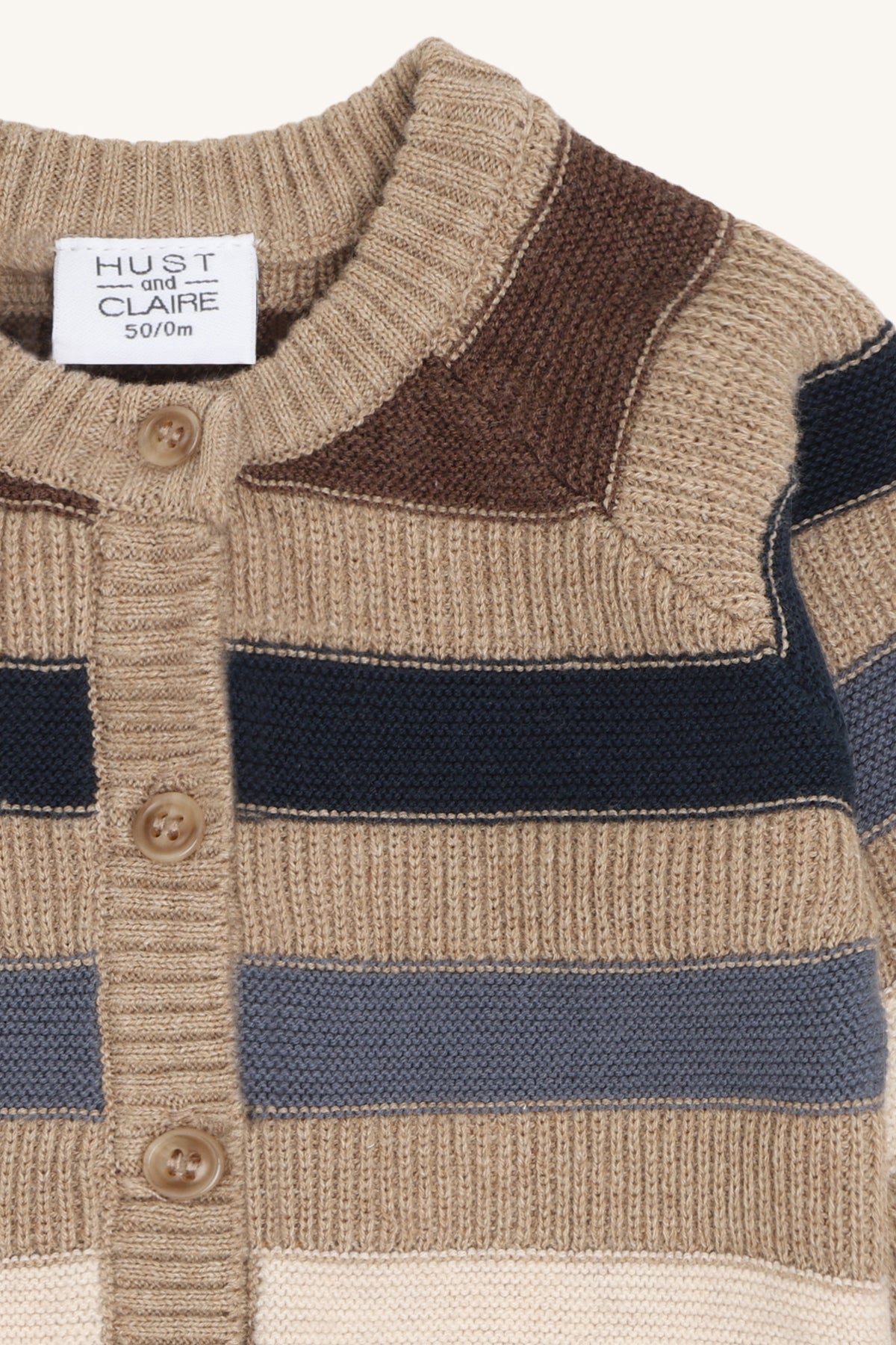 Hust&Claire Call Stripe Strickjacke in Biscuit bei Bärechind