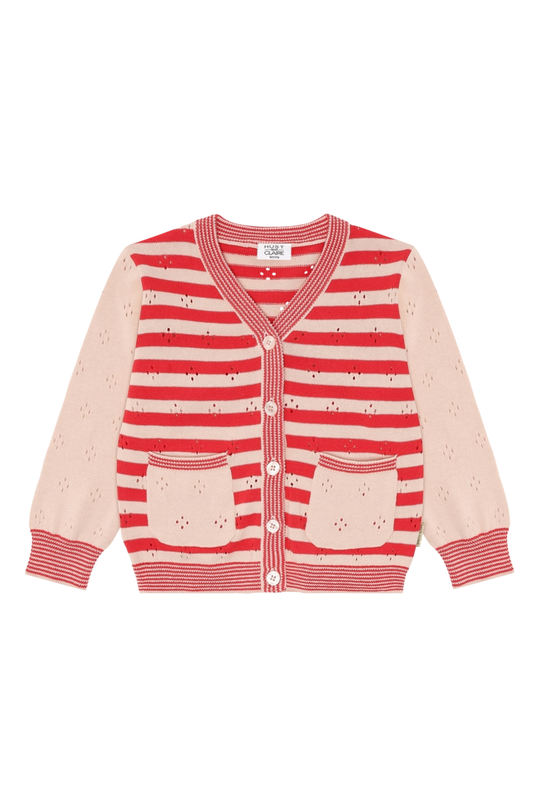 Camilla Jäckli von Hust&Claire im Streifenlook in Rot und Creme, Vorderansicht, Bärechind Winterthur, Zürich, Schweiz.