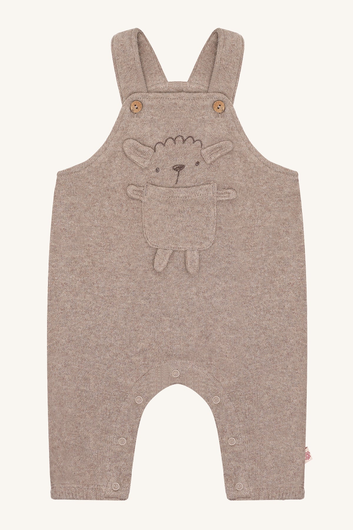 Memo Sheep Overall mit Schaf-Applikation in Kangaroo Melange, Vorderansicht