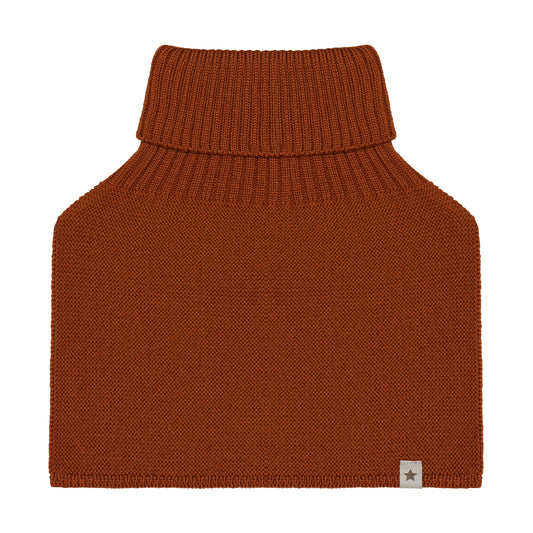 Huttelihut Merino Halswärmer in der Farbe Gingerbread, Vorderansicht