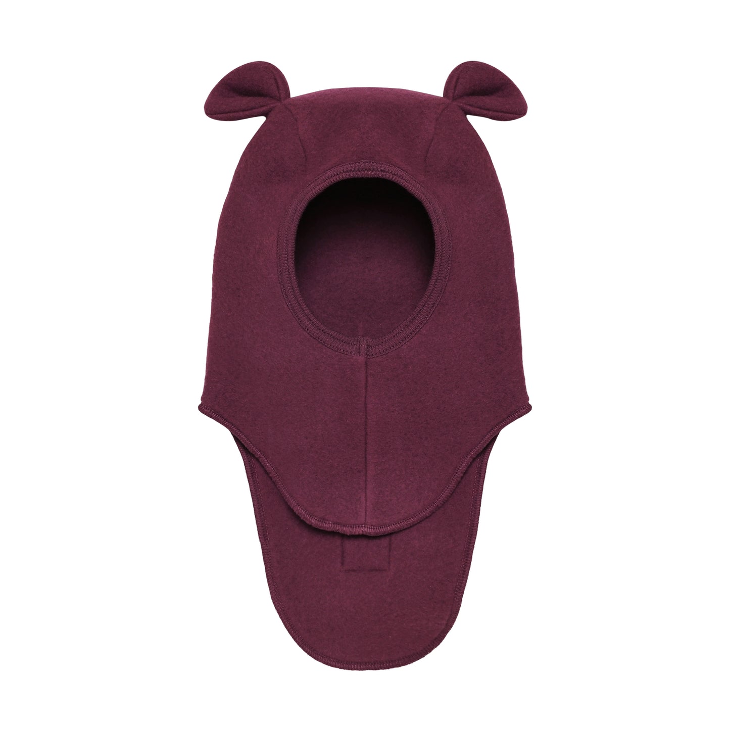 Huttelihut Merino Schlupfmütze mit Bärenohren in der Farbe Burgundy, Vorderansicht