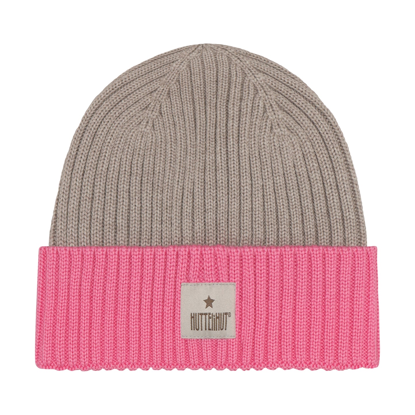 Huttelihut Merino Strickmütze in der Farbe Pink, Vorderansicht