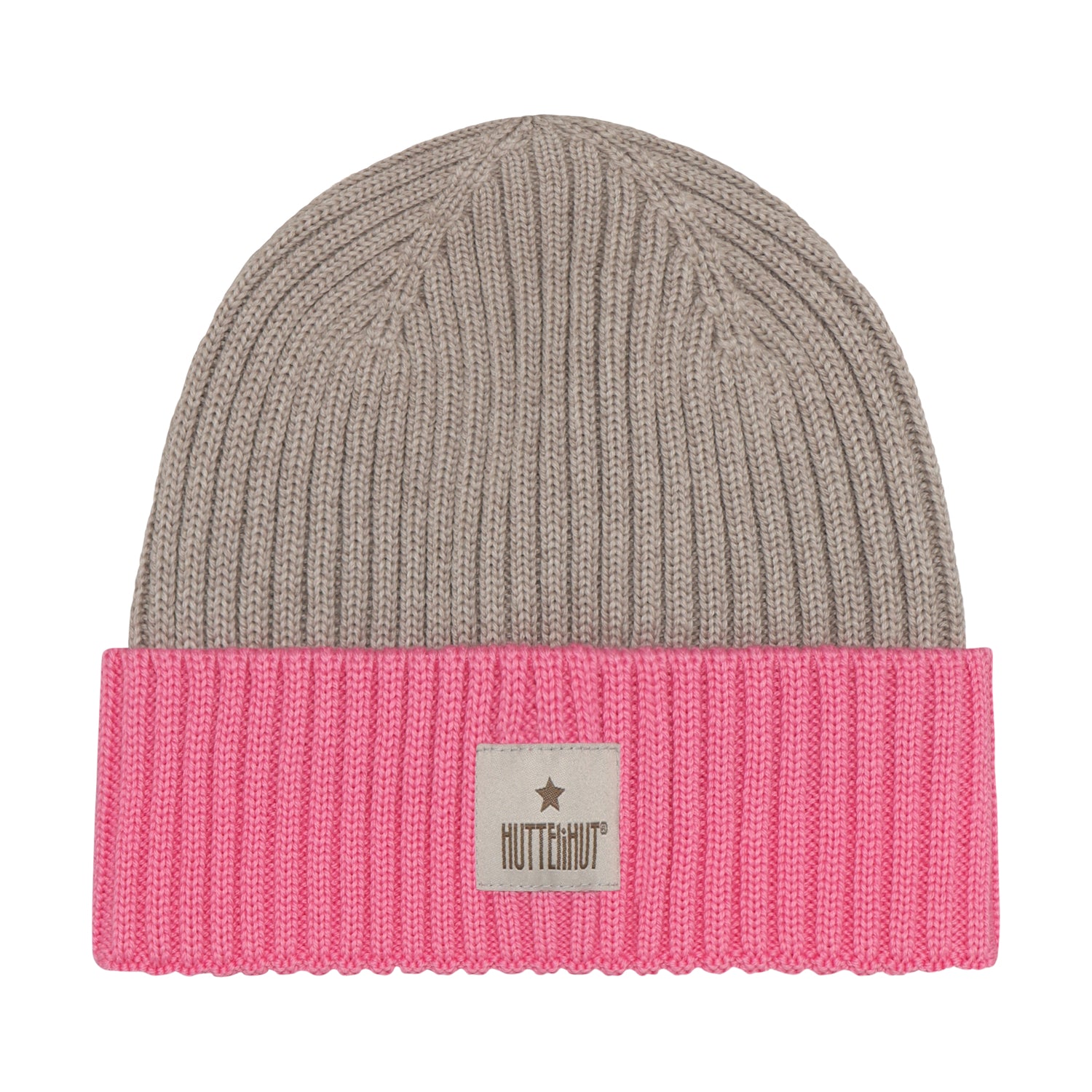 Huttelihut Merino Strickmütze in der Farbe Pink, Vorderansicht