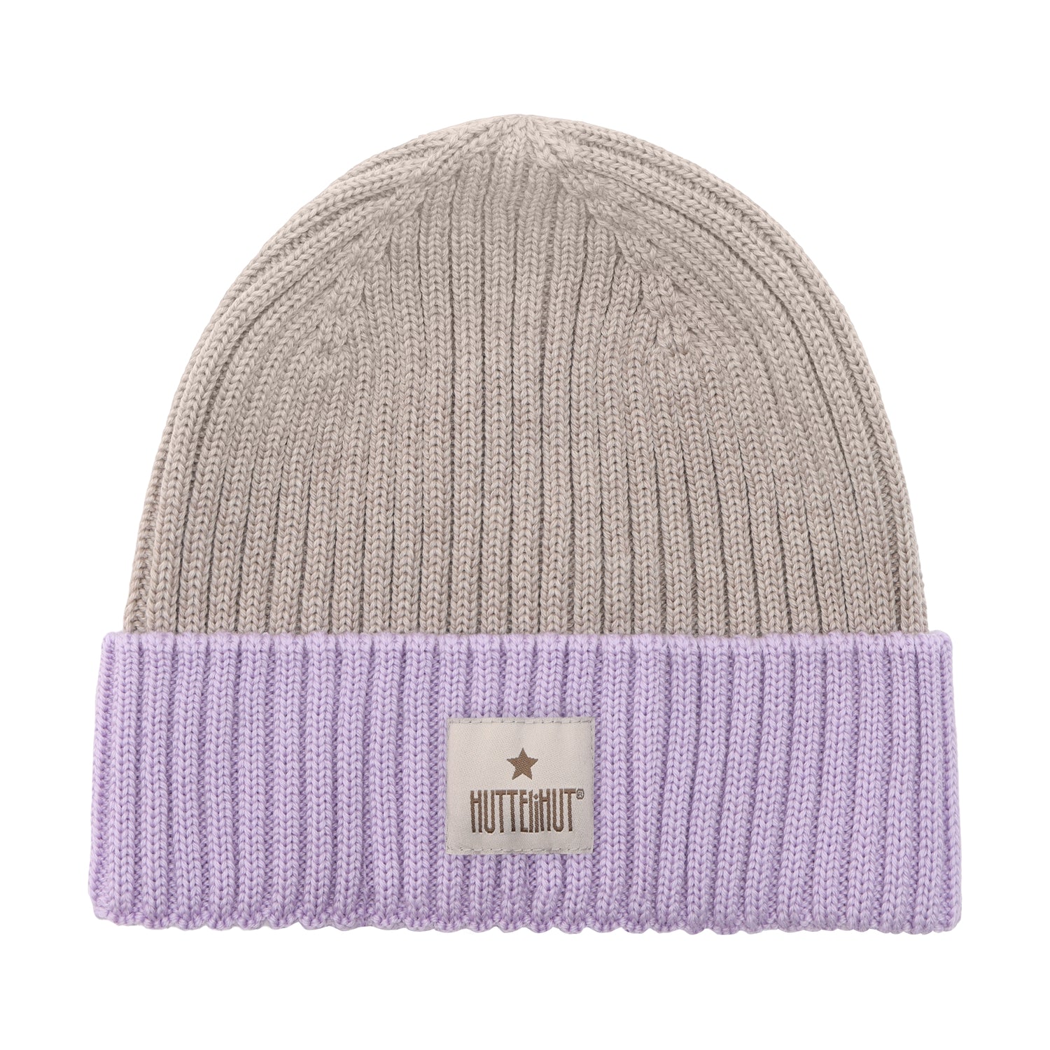 Huttelihut Merino Strickmütze in der Farbe Purple, Vorderansicht