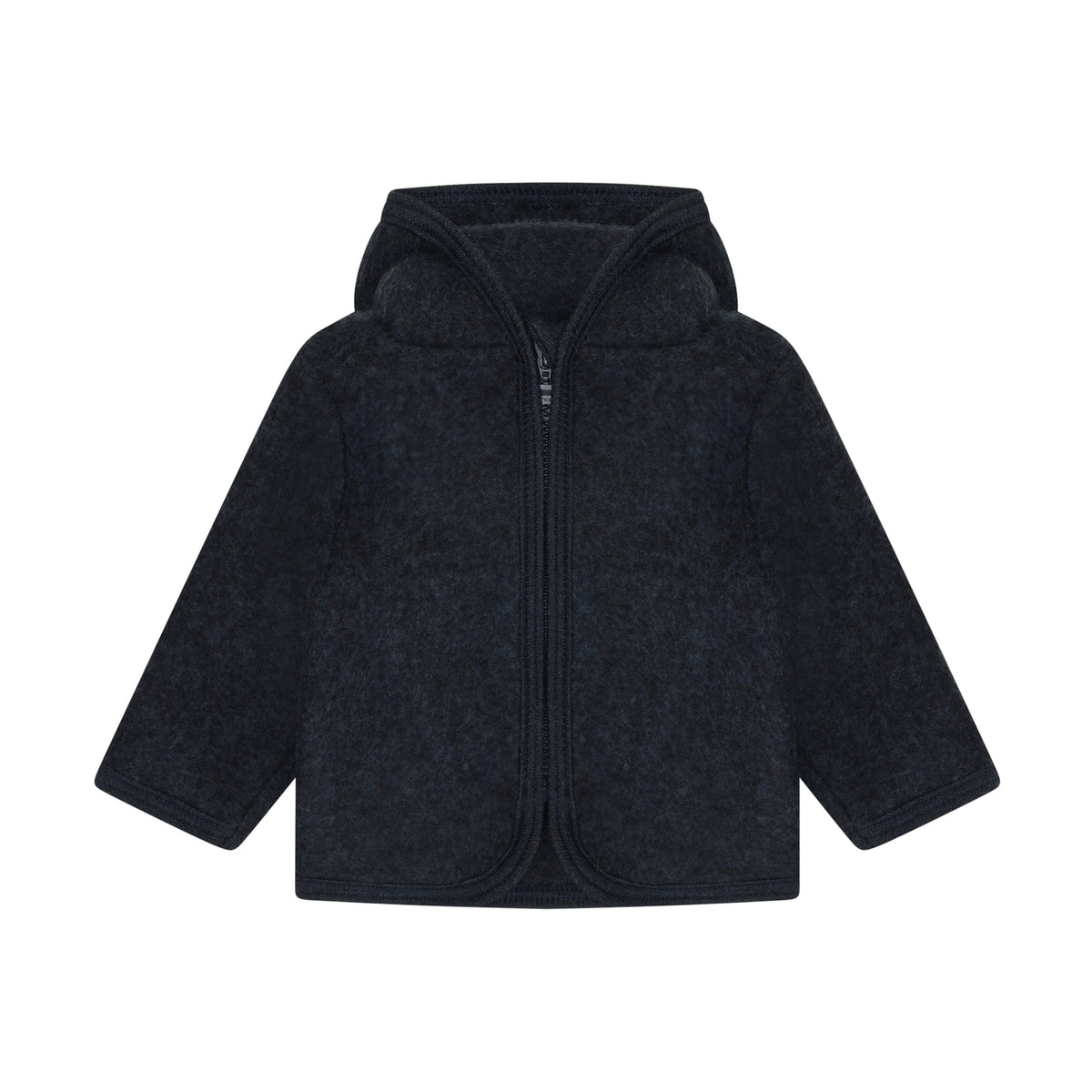 Huttelihut Merino Wollfleece Jacke in der Farbe Dark Navy, Vorderansicht