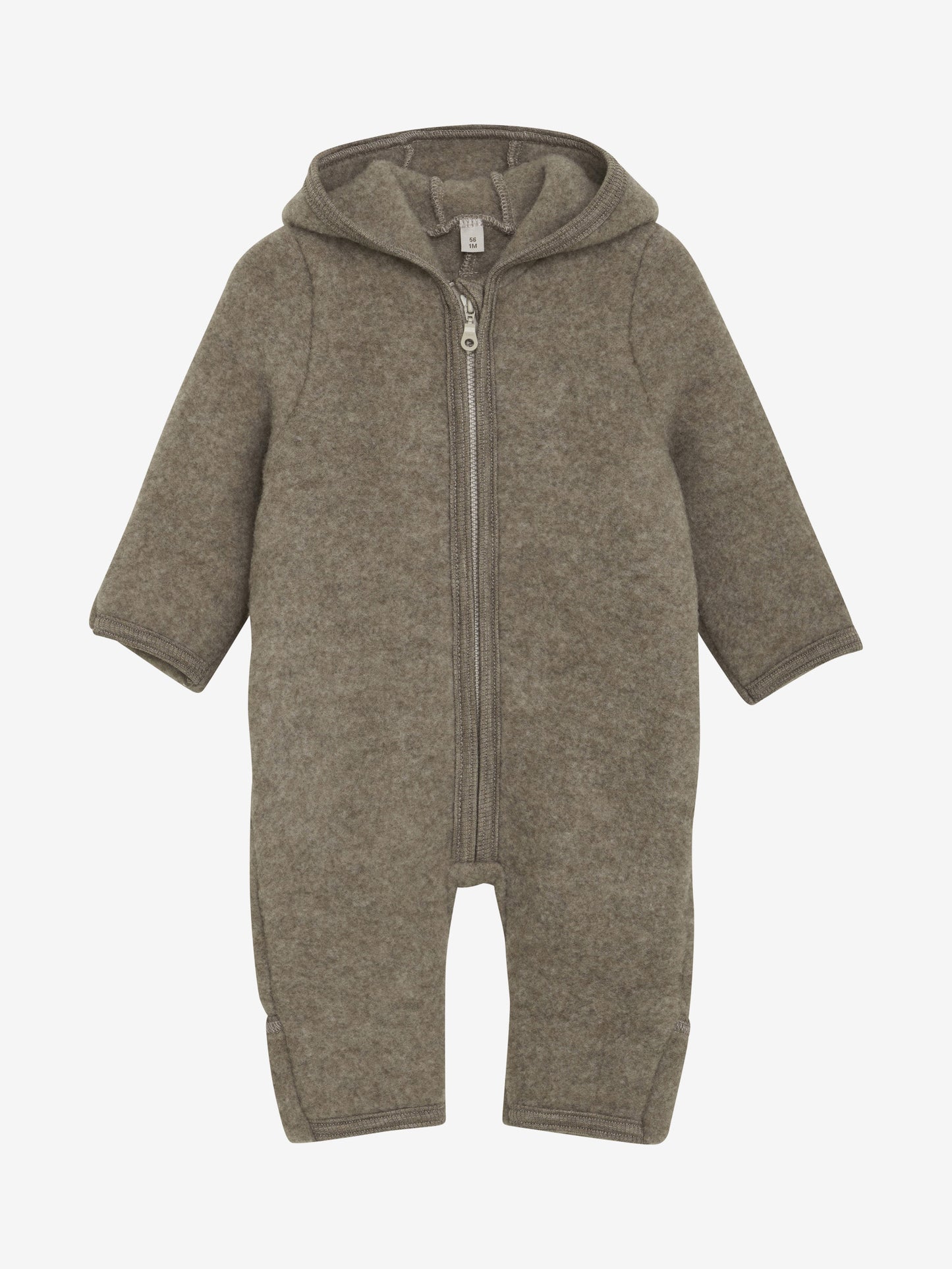 Huttelihut Merino Wollfleece Overall mit Kapuze in der Farbe Beige, Vorderansicht
