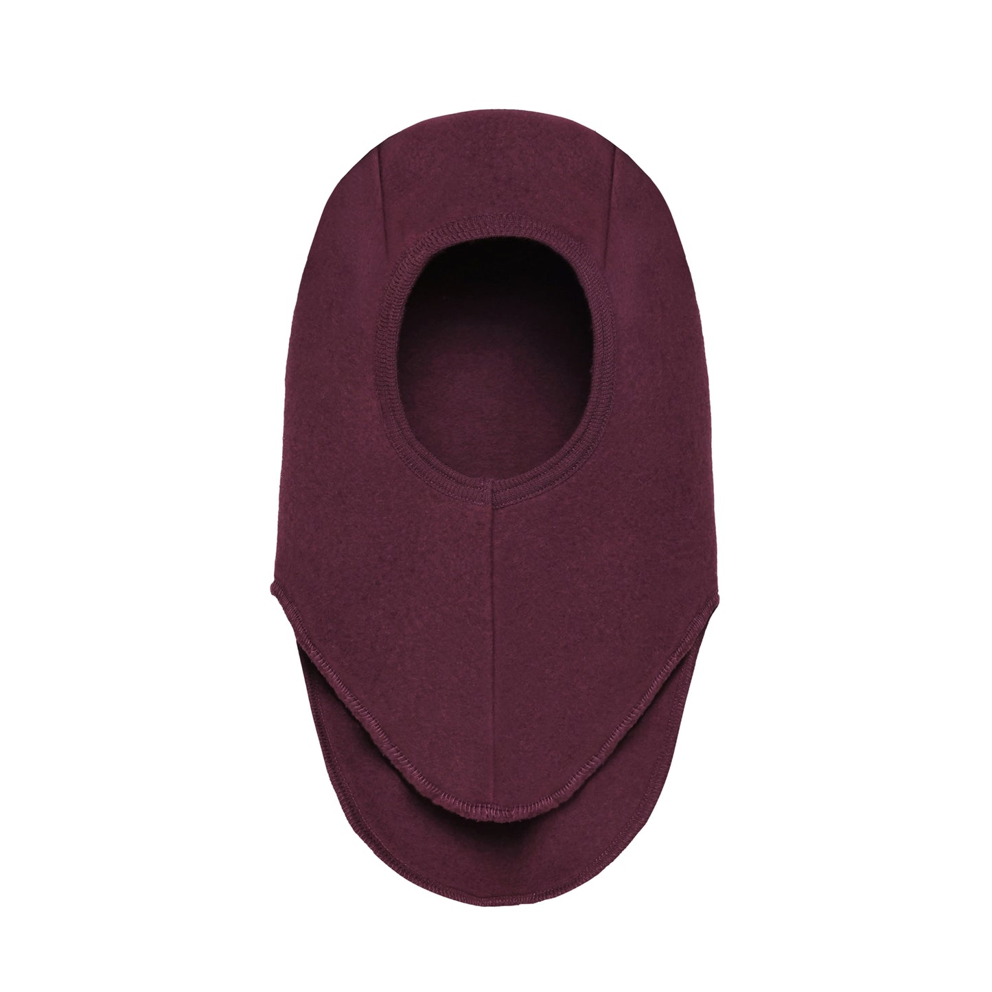 Huttelihut Merino Wollfleece Schlupfmütze in der Farbe Burgundy, Vorderansicht