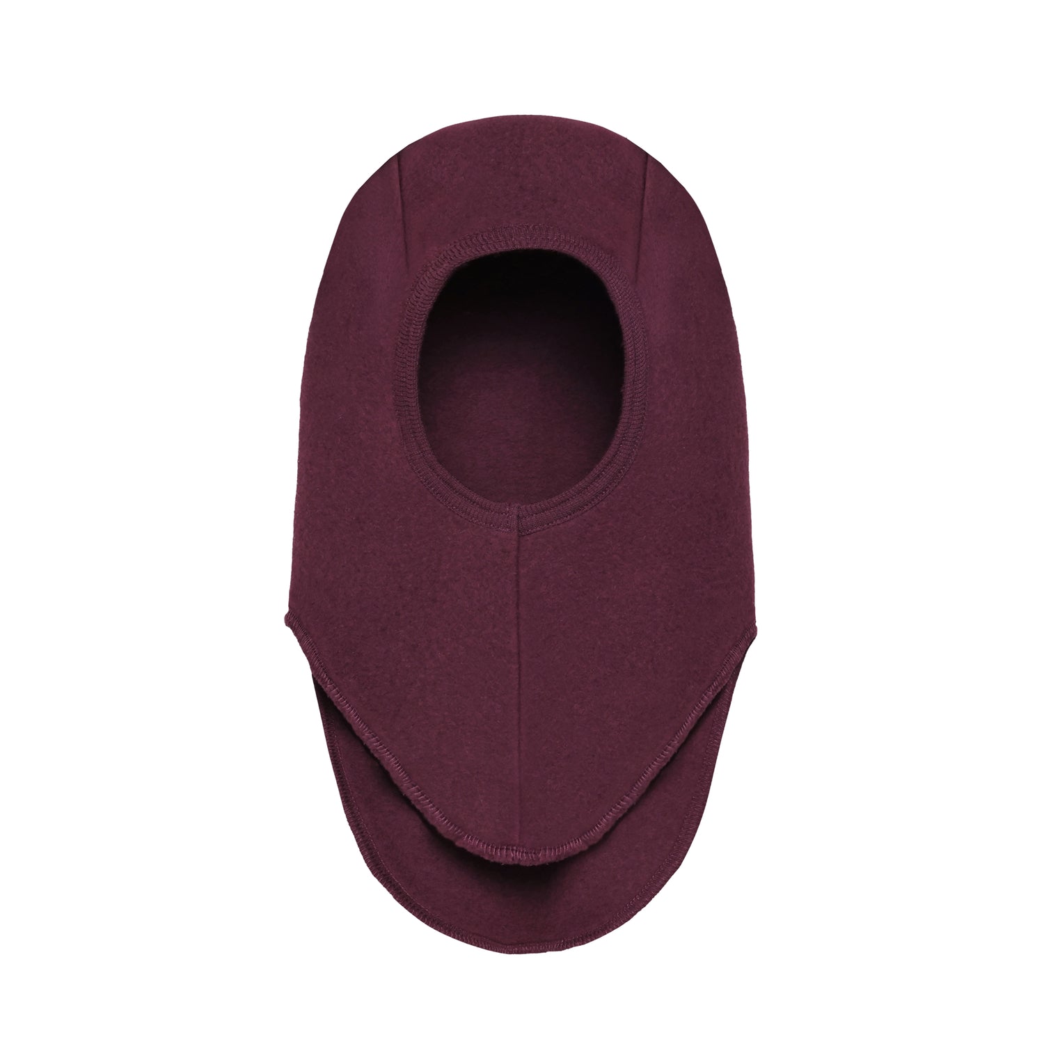 Huttelihut Merino Wollfleece Schlupfmütze in der Farbe Burgundy, Vorderansicht