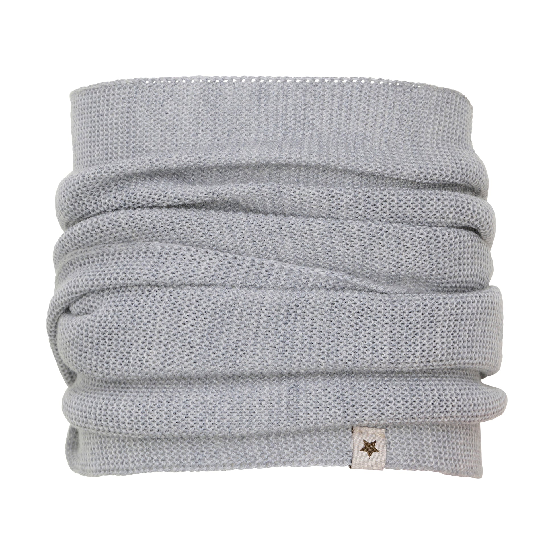 Huttelihut Wollstrick Loopschal in der Farbe Medium Grey Melange, Vorderansicht