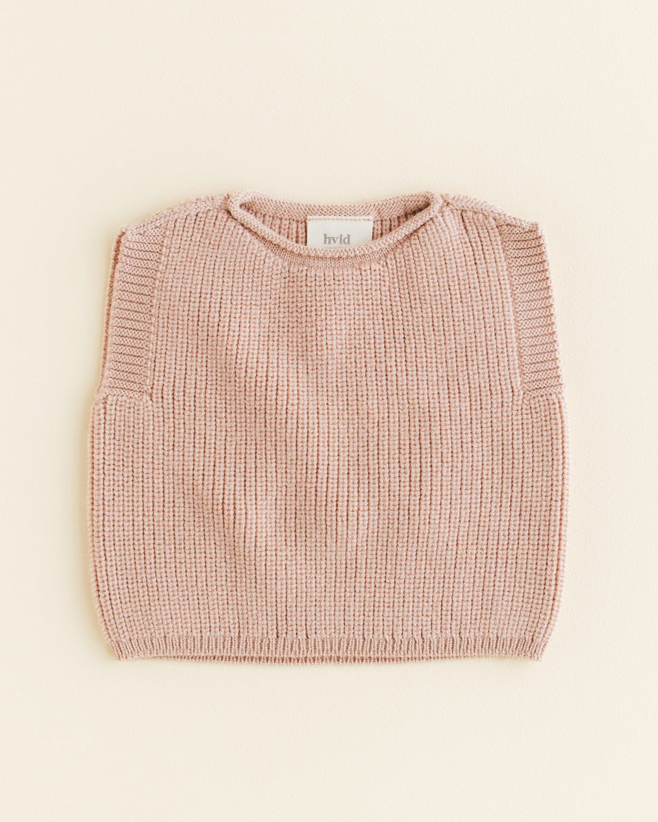 Hvid Baby Strickweste Harvey in Apricot, nahtlos gestrickt aus Merinowolle
