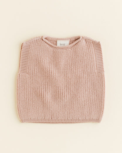 Hvid Baby Strickweste Harvey in Apricot, nahtlos gestrickt aus Merinowolle