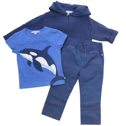 Shirt mit Orkaapplikation, skyblue