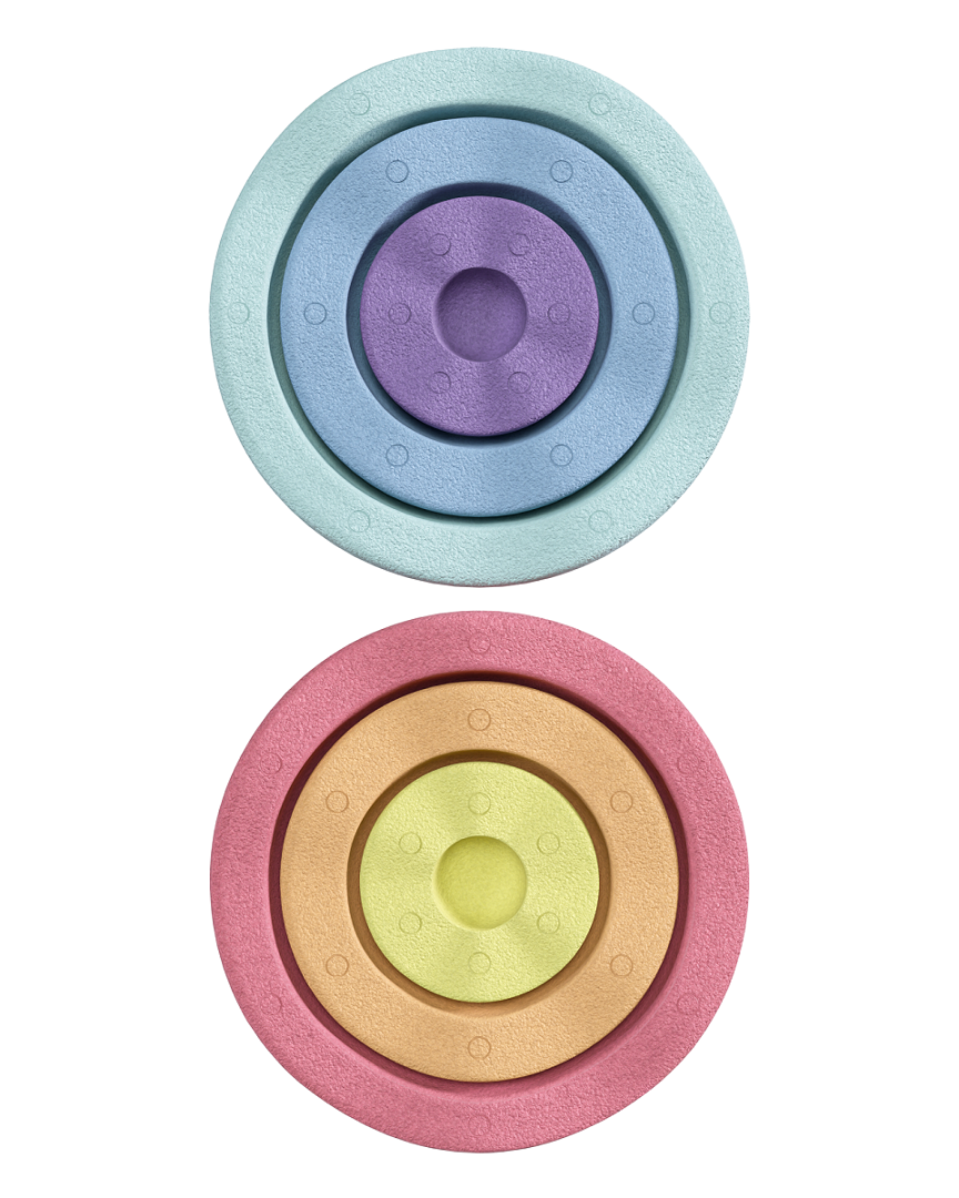 Obenansicht des Inside Pastell Sets – harmonisches Farbenspiel für kleine Entdecker*innen