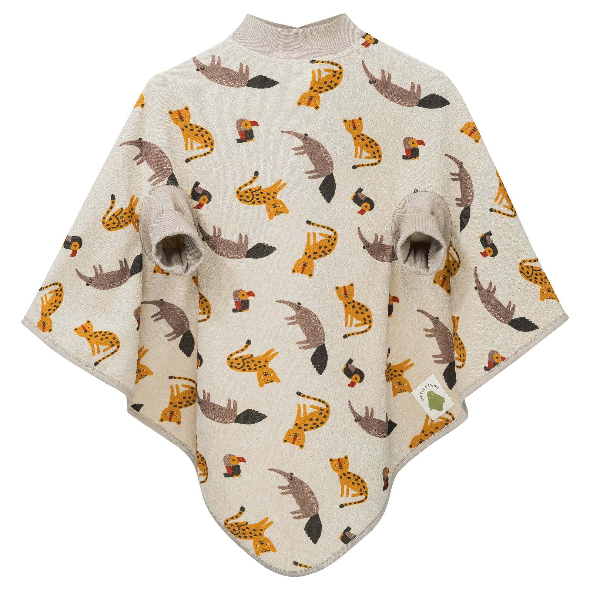 Little Casimir „Boo“ Lätzchen Wildlife mit Ärmeln – wasserdicht, OEKO-TEX Baumwolle, atmungsaktiv & waschbar. Perfekt für Babys & Kleinkinder in der Schweiz.