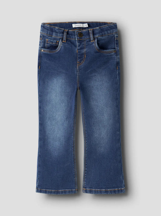 Kinder Bootcut Jeans aus Denim, dunkelblau mit weicher Fleece-Innenseite, Bärechind Winterthur Zürich Schweiz