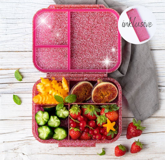Lekkabox Z'nünibox aus Titan, pink-Glitzer