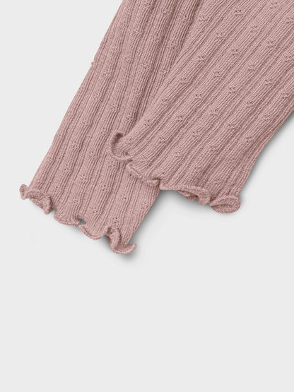 Detail altrosa Kinder-Leggings aus Wolle/Seide, Bärechind, Winterthur, Zürich Schweiz