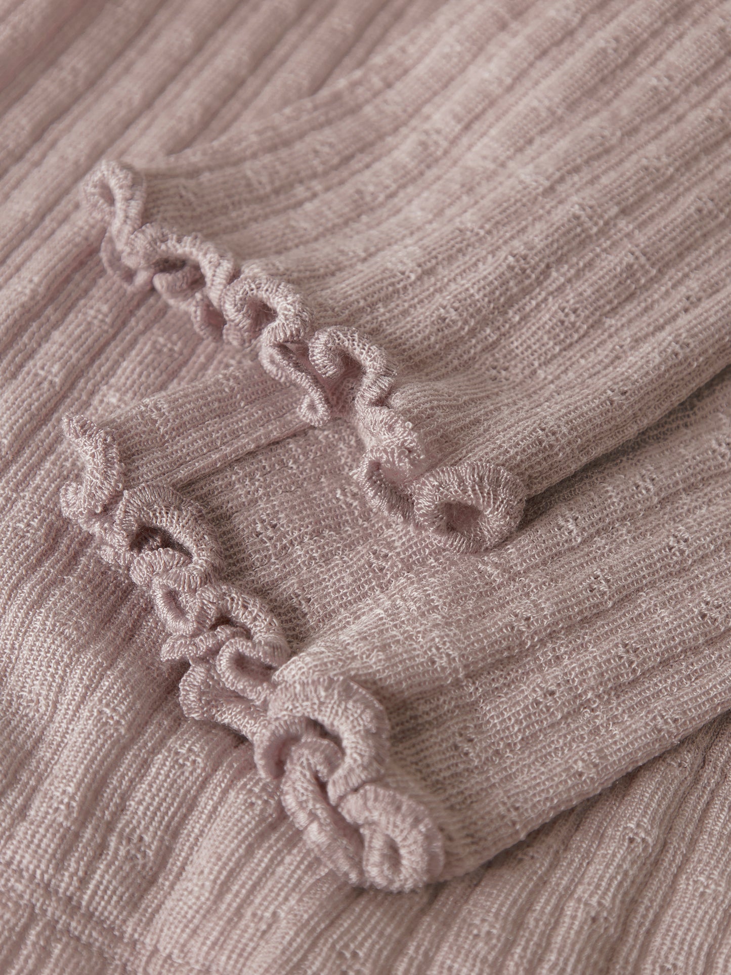 Detailansicht Stoff und Bund rosa Wolle/Seide-Leggings, Bärechind, Winterthur, Zürich Schweiz