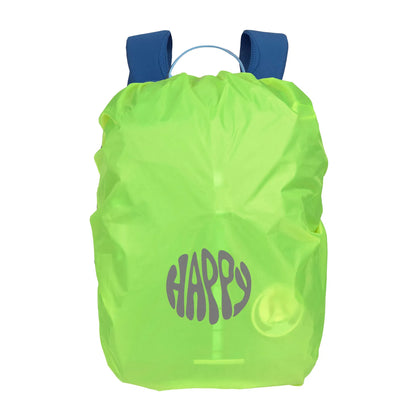 Kinder Rucksack mit grünem Regenschutz wasserdicht für Schule und Kindergarten