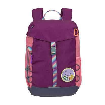 Kinder Rucksack lila nachhaltig mit Patch für Schule und Kindergarten Schulthek