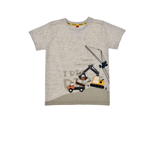 Kinder T-Shirt mit Bagger, Kran und Baustellenfahrzeugen von Bondi – Jungen Shirt bei Bärechind Kinderladen Winterthur Schweiz